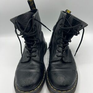 Dr. Martens Black Combat Boots with Soft Leather